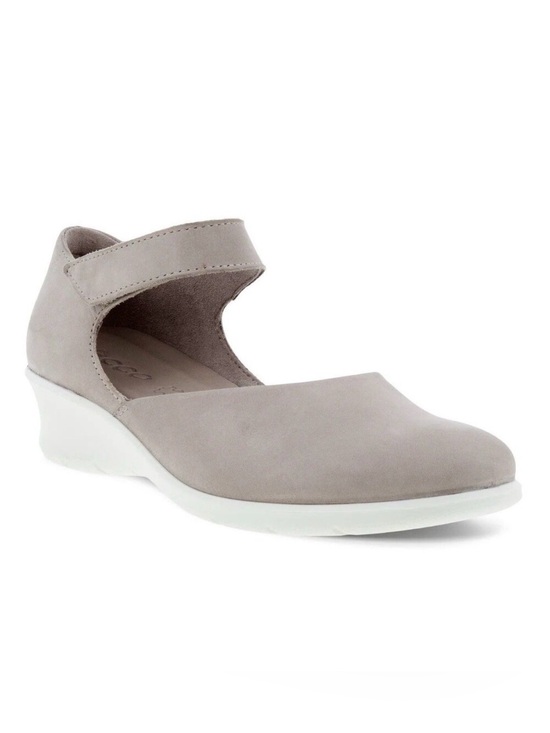 Ecco Shoes - NEW ECCO Felicia Womens Size 38 / 7-7.5 Grey Rose Nubuck Leather Mary Jane Wedge
